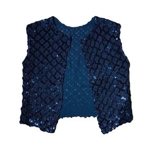 VTG Union Made macrame & sequin top|vest